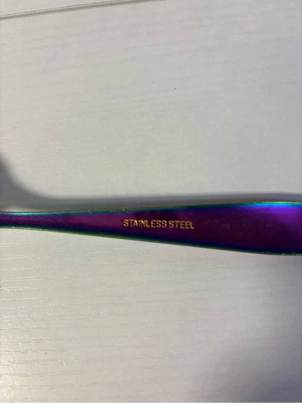 Set of 4 Rainbow Iridescent Stainless Steel Dinner Forks Colorful Flatware